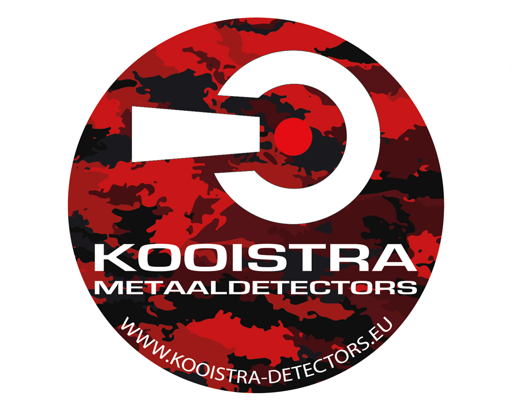 Kooistra Metaaldetectors buiten sticker rood