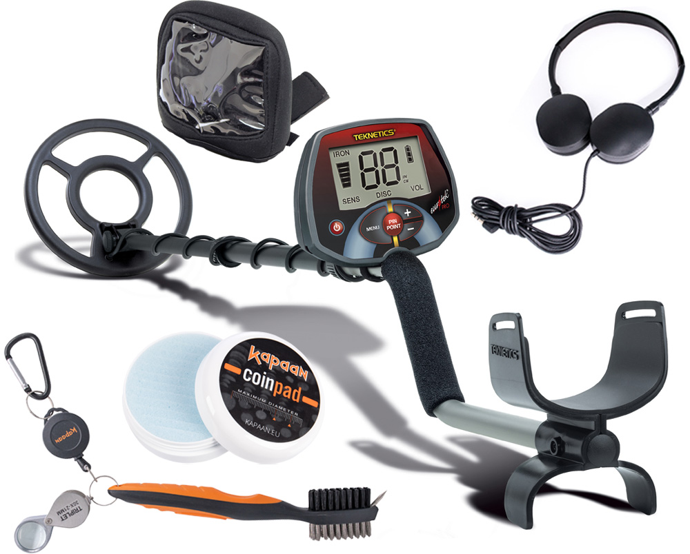 Teknetics Eurotek Pro metaaldetector met gratis accessoires