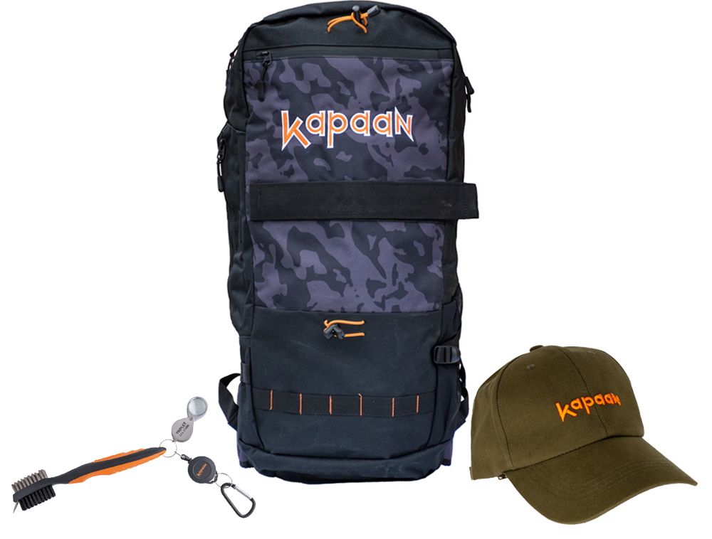 Kapaan backpack/rugtas met gratis vondstenborstel en petje