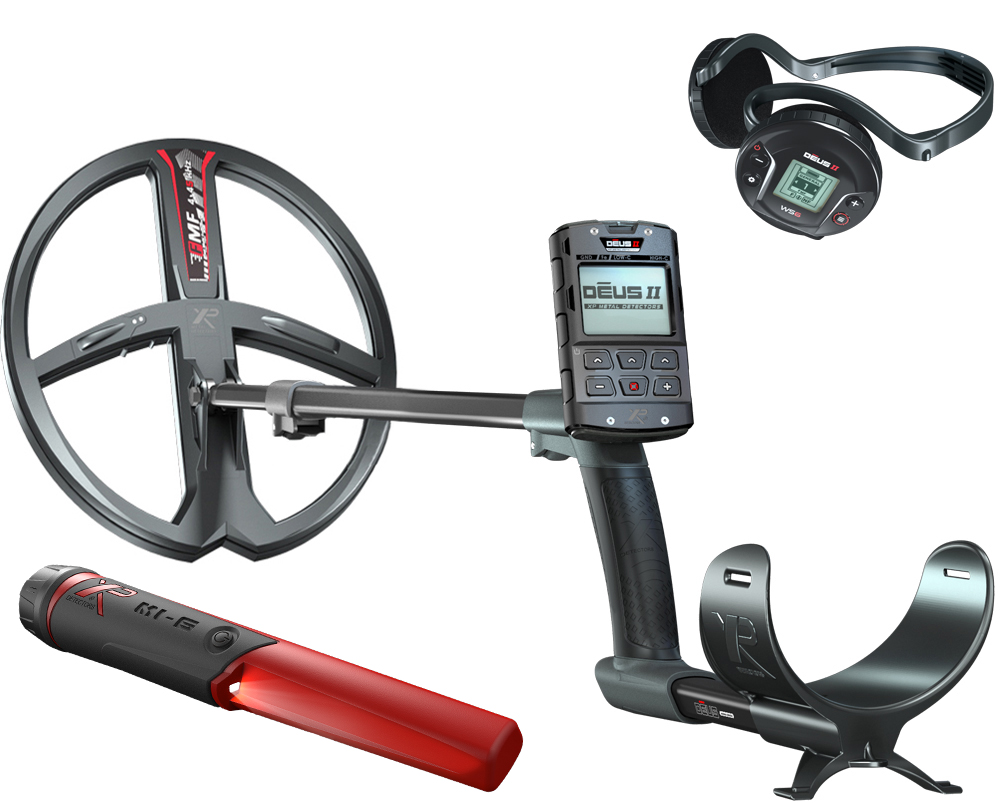 XP DEUS 2 FMF 34 RC WS6 metaaldetector complete set met MI-6 pinpointer